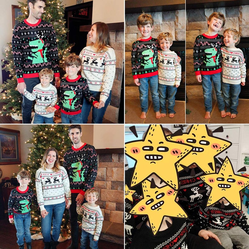 Simplee kids Baby Boys Girls Ugly Christmas Sweater Romper Winter Knitted Pullover Onesies for 12 Months Black - Image 5